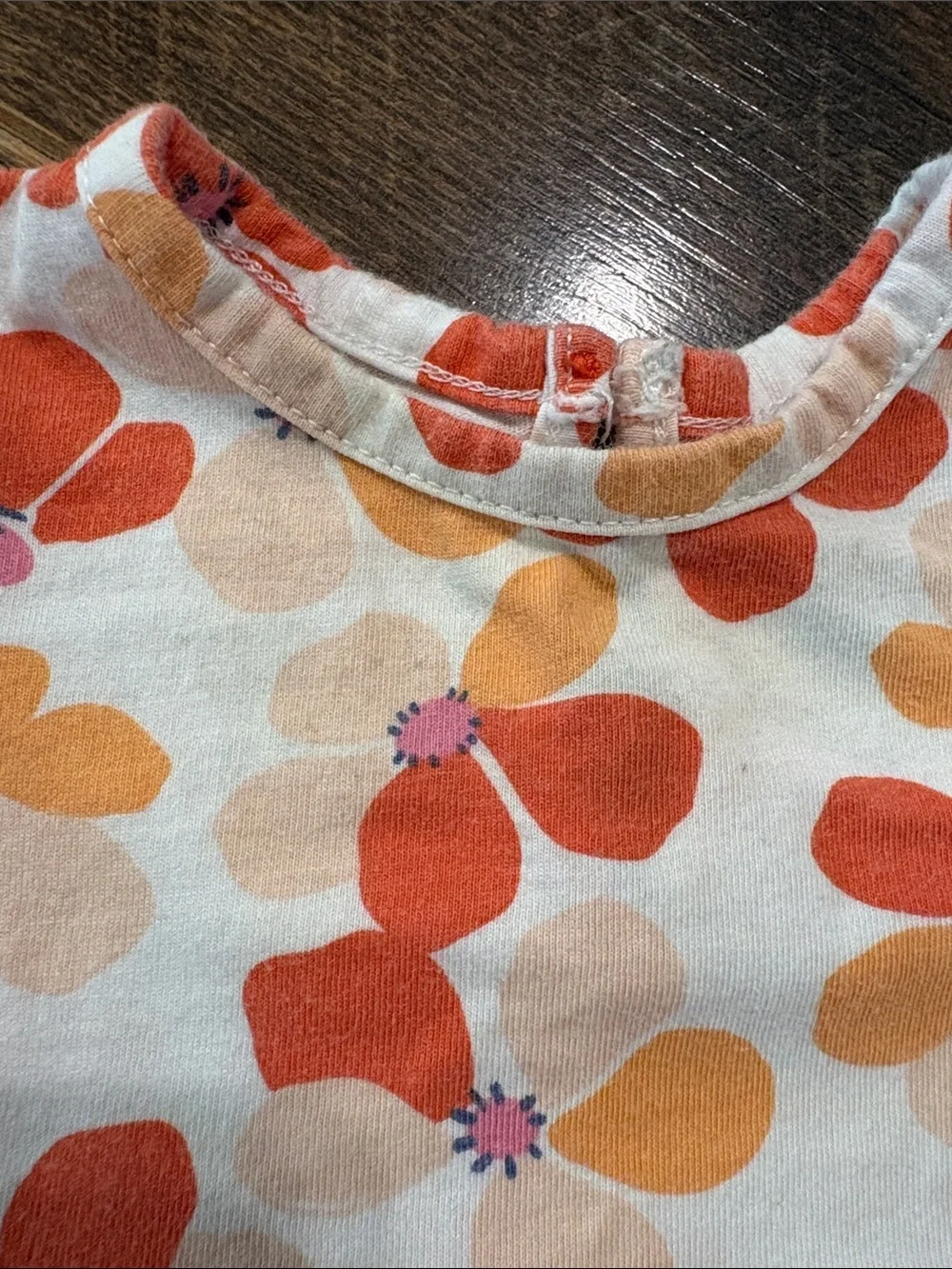 Carter's White Dress with Orange and Peach Floral Print